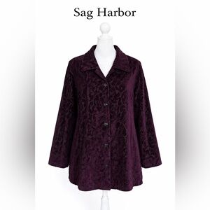 Sag Harbor Plum Textured Blazer